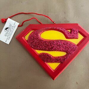 VTG SUPERMAN SHIELD Symbol Ornament Kurt Adler 2000 DC Comics